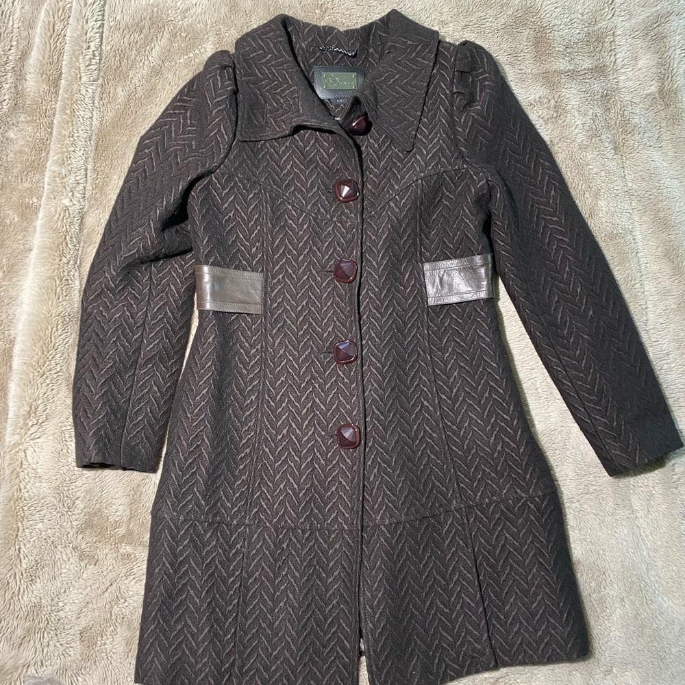 Mackage NWOT chevron belted waist wool coat